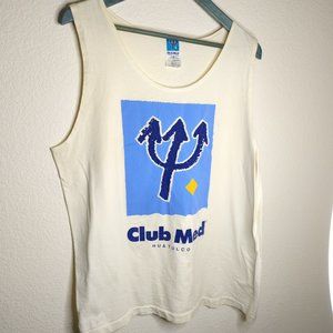 Club Med Trident Logo Tank Top Sz L